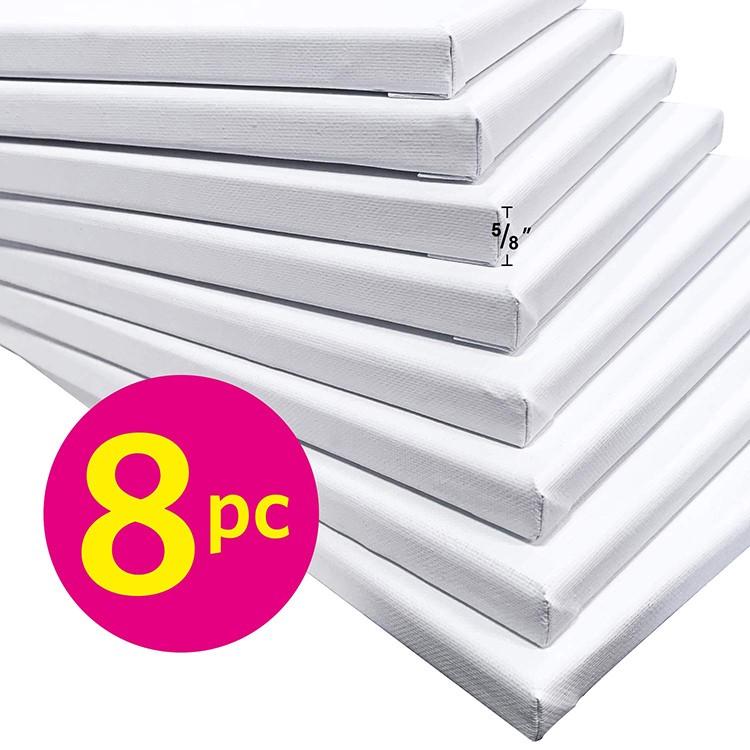 8 pack 8*10 inch blank art stretched canvas with pine wood duck canvas