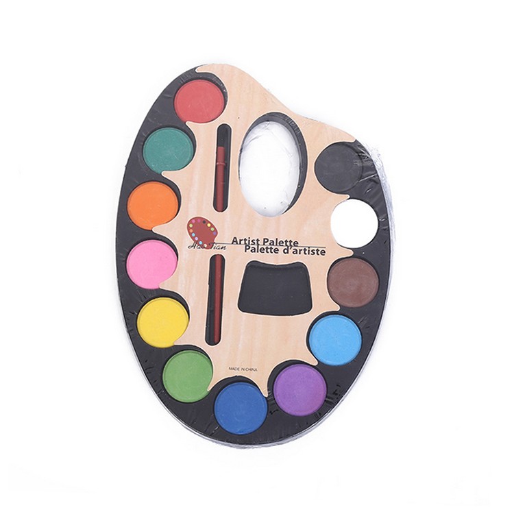 Watercolor Set 12 Colors Solid Watercolor Wheel Cake Paint Palette Set