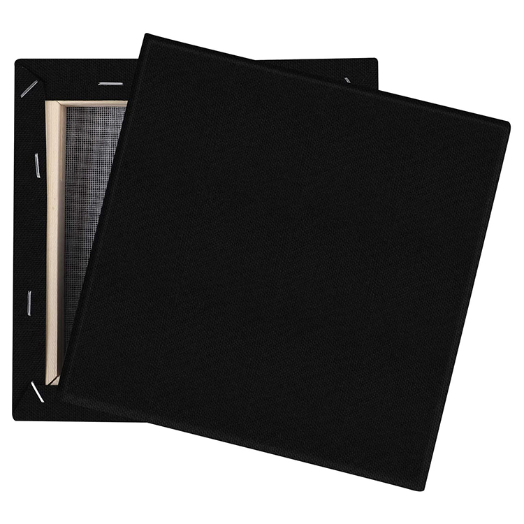 High Quality 9 Pack Different Sizes Black Artist Stretched Canvas Painting Set for Acrylic Painting