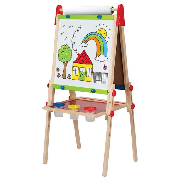 All-in-One Wooden Kid's Art wholesale Easel with Paper Roll and Accessories