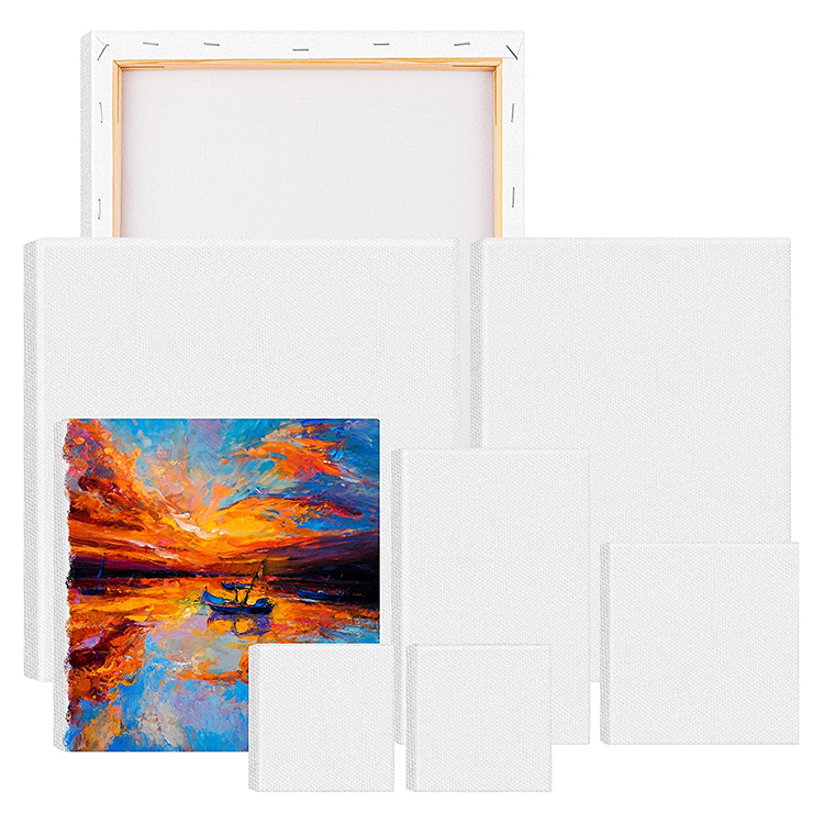 8 Pieces Assorted Size Blank Canvas Boards Art Set Artist Canvas Frame Multi Panel for Painting