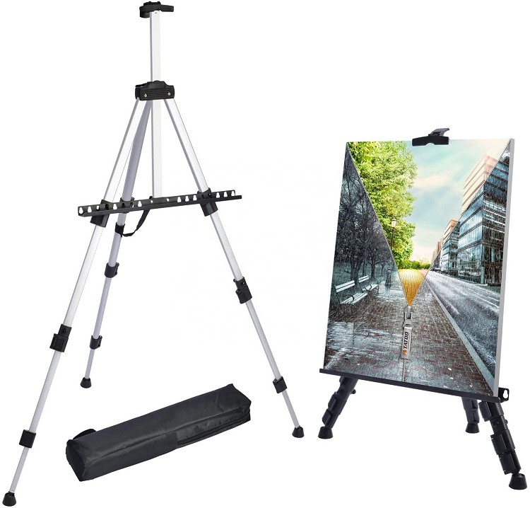 Art Paint Easle Aluminum Metal Tripod Display 17 to 66 Inch adjust height tripod easel painting easel stand Portable Bag