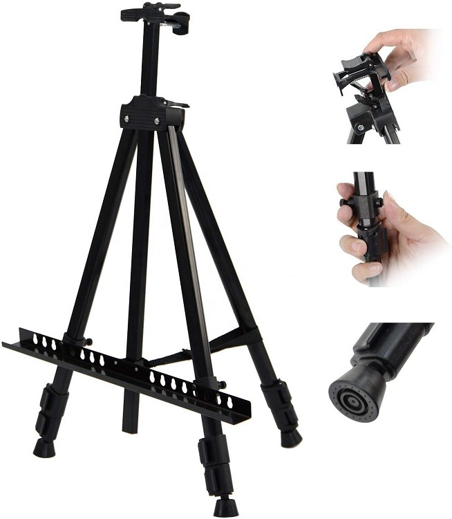 Good quality Adjustable Height Tripod Easel Stand for Painting and Display with a Carrying Bag