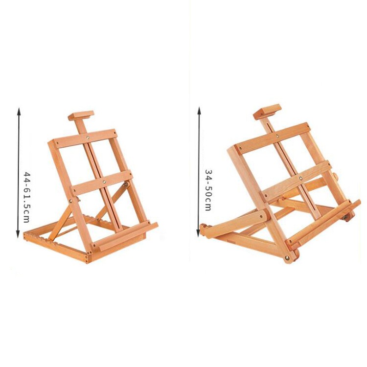 Quality Adjustable 43x36x50cm Wooden Easel Tabletop Foldable Painting Art Easel For Kids