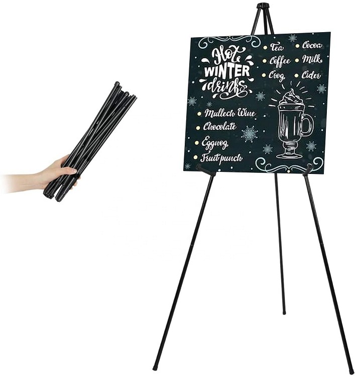 Adjustable aluminum Easel Portable tripod easel stand Lightweight Metal Display Easel