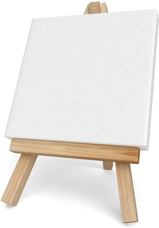 4*4'' mini easel and canvas art set wholesale stretched canvas