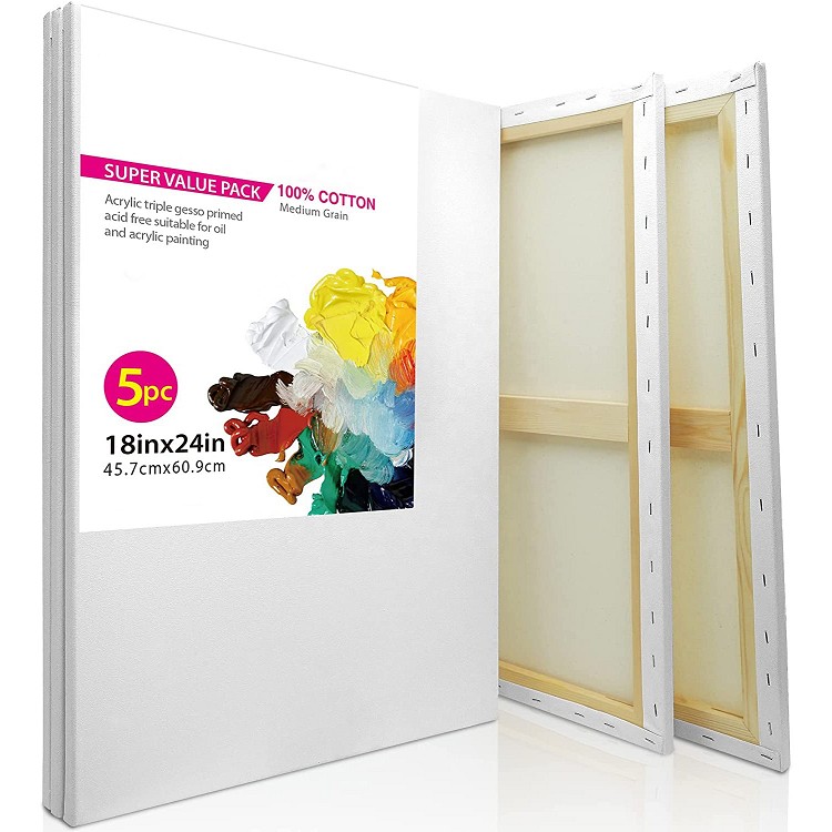 2021 Customized size large Pure White Blank Stretched framed Canvas for beginner paint