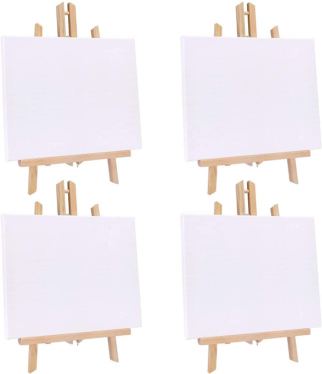 3*3'' mini art canvas with easel for kids painting