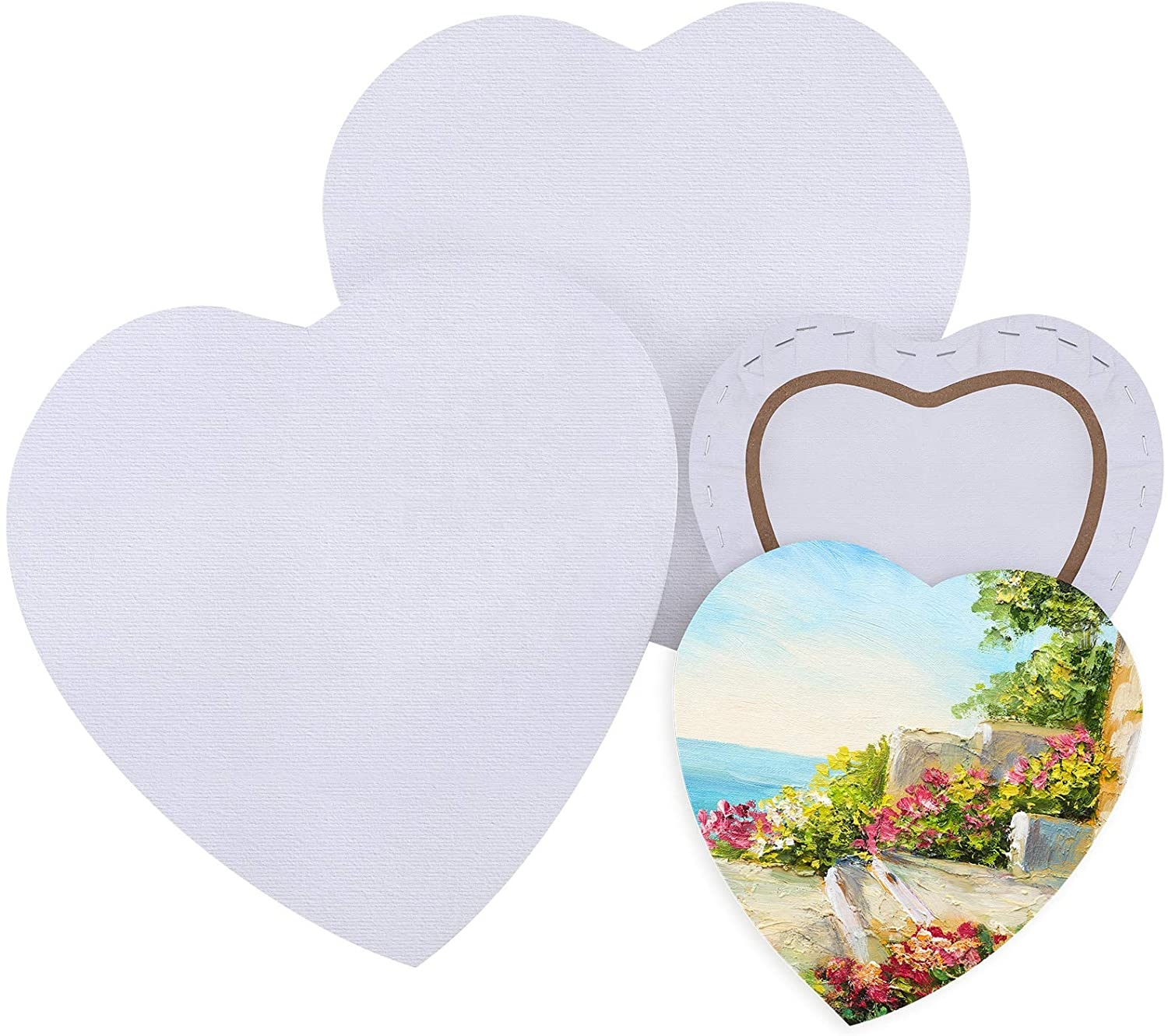 custom high quality wholesale cotton canvas heart shaped wooden frame artist painting canvas