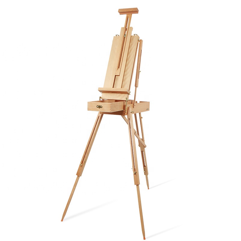 hot selling art supply wood french small easel box for painting and storing