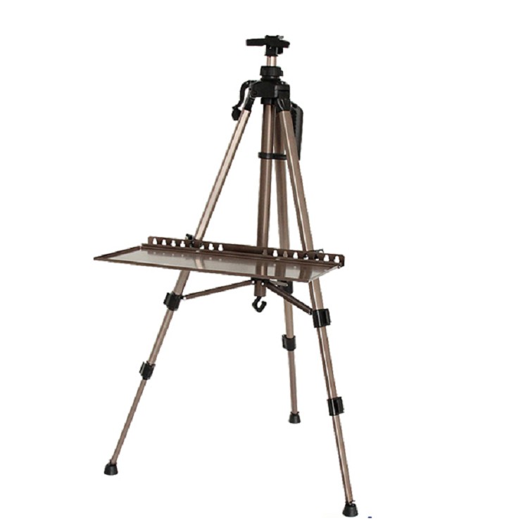 Folding detachable portable outdoor aluminum metal easel with free metal tray