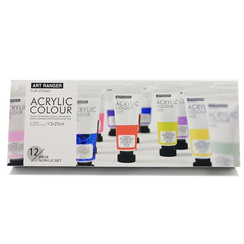 Non Toxic Rich Pigments12 Colors Acrylic Paint Set For Artist Hobby Painters
