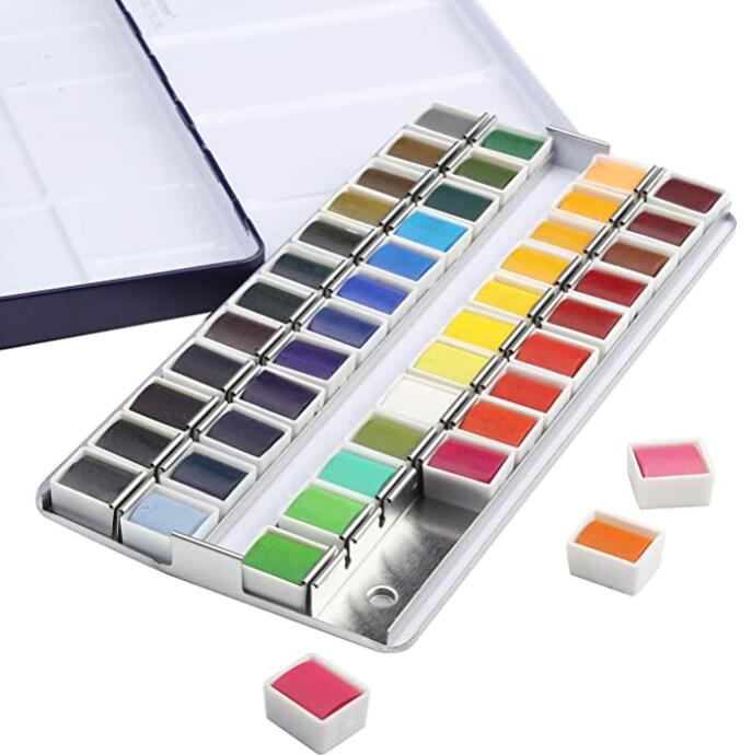 High quality 48 colors watercolor paints set for artist and children