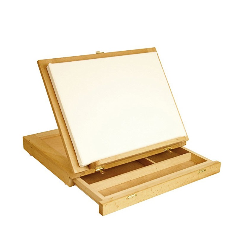 Art Supply Adjustable Wood Desk Table Easel with Storage Drawer