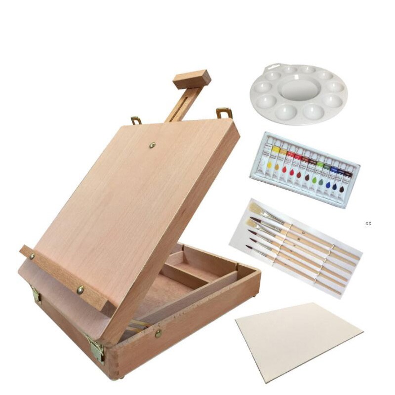 Artist Portable Folding Durable Drawing Wooden Italy Sketch Easel Box Kit