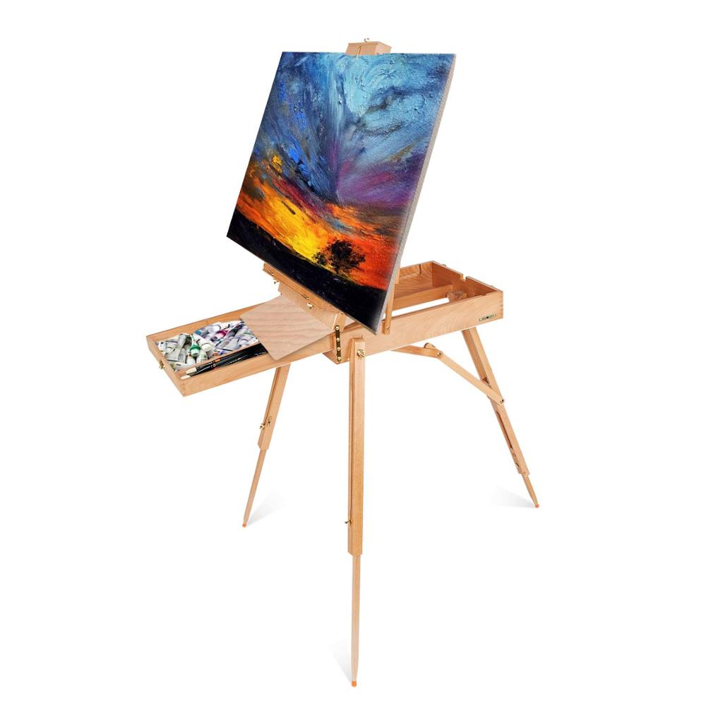 New Wooden Table Easel Artist Set Adjustable Wooden Easel Sketch Box with Drawer