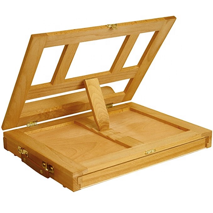 Premium Beechwood Portable Large Adjustable Wood Desk Table Easel with Wide Storage Drawer for Canvas Painting