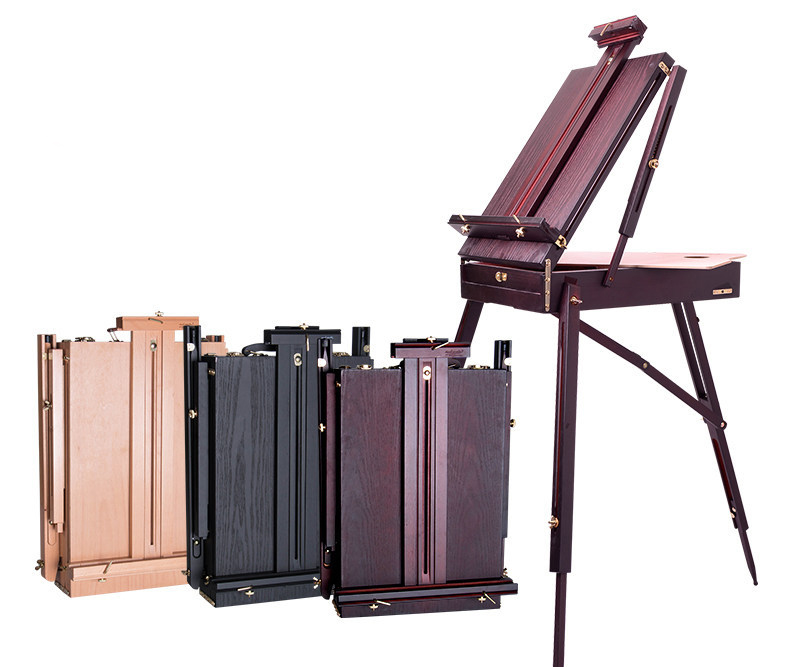 Portable Professional Antique Beech Wooden Painting Easel Box For Painting