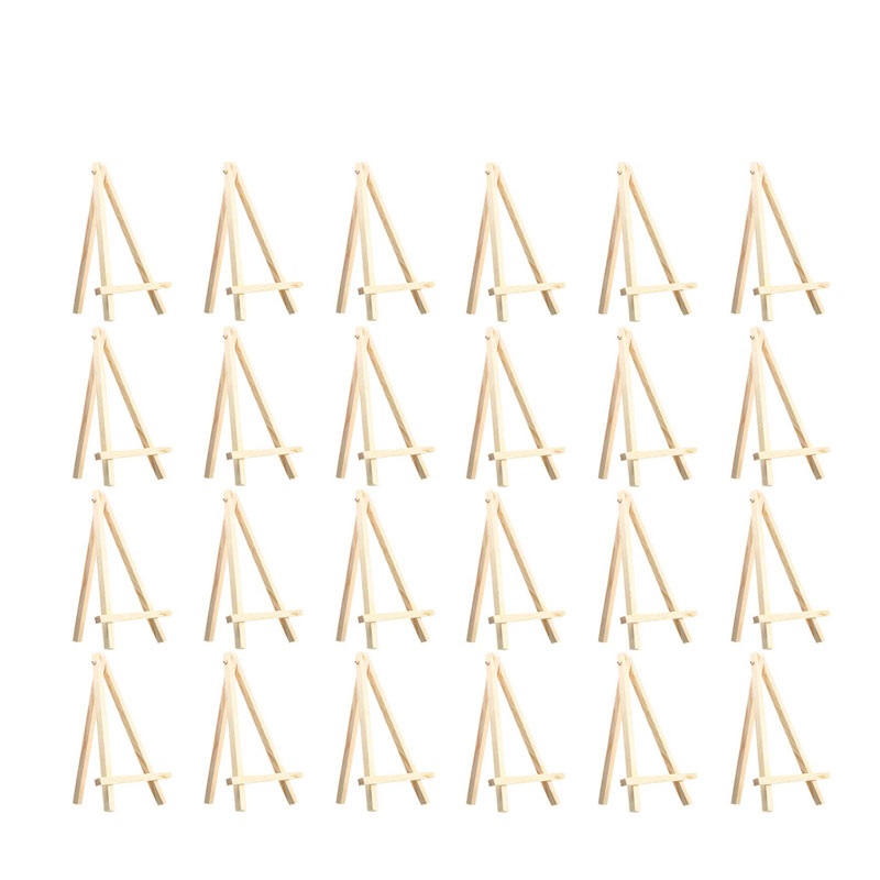 8 Inch 24 Pack Mini Wood Display Easel