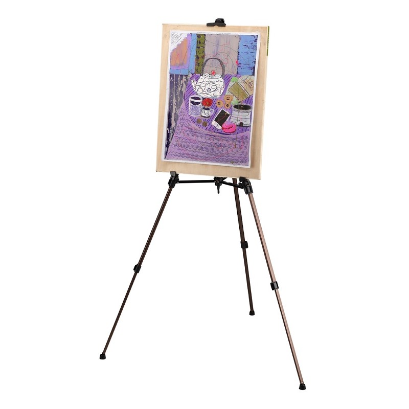 Light weight aluminum metal Tripod Easel display art easel with handle and level