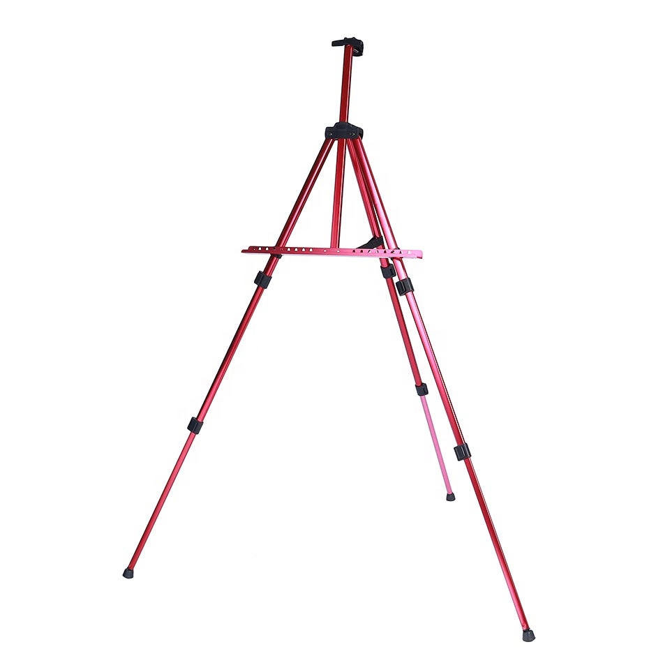 Easel Stand Aluminum Painting Display Drawing Metal Artist Easel customize red color