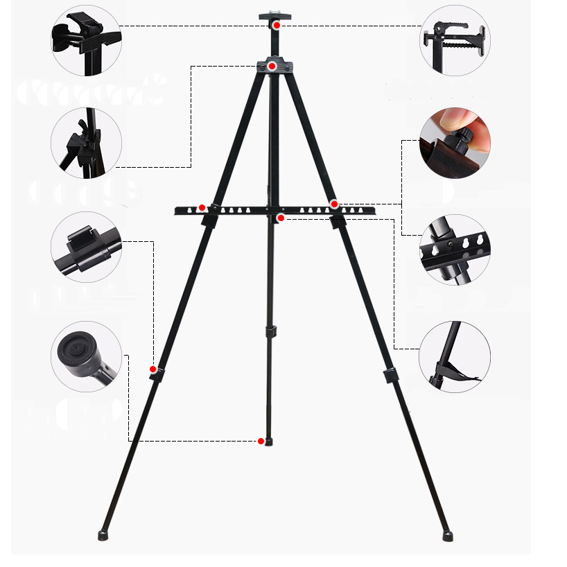 Wholesales Art Materials Adjustable Painting Black Table Top Easels For Painting and Displaying