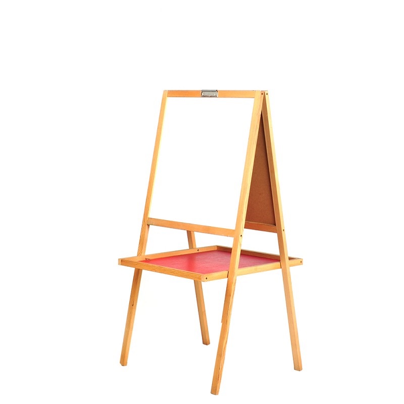 High Quality Wholesale Pine Wood Double Face Children Easel,Kids Black Chalk Board