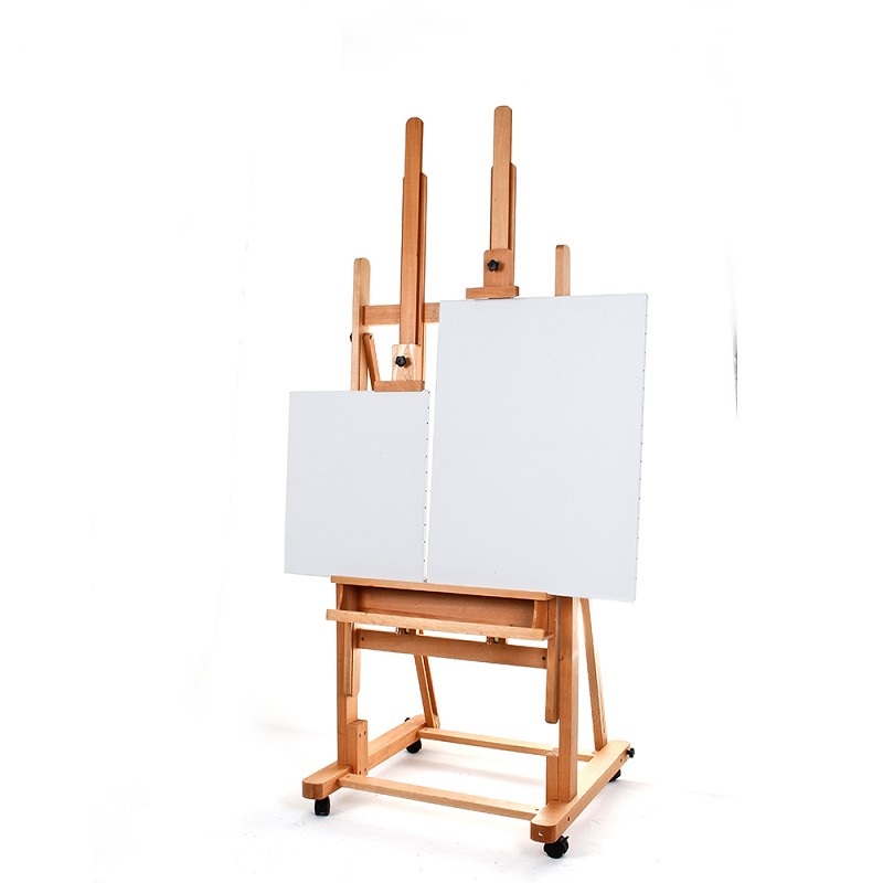 Metal Material Iron Artist Painting Twin Canvas Holder Studio Easel For Sketch