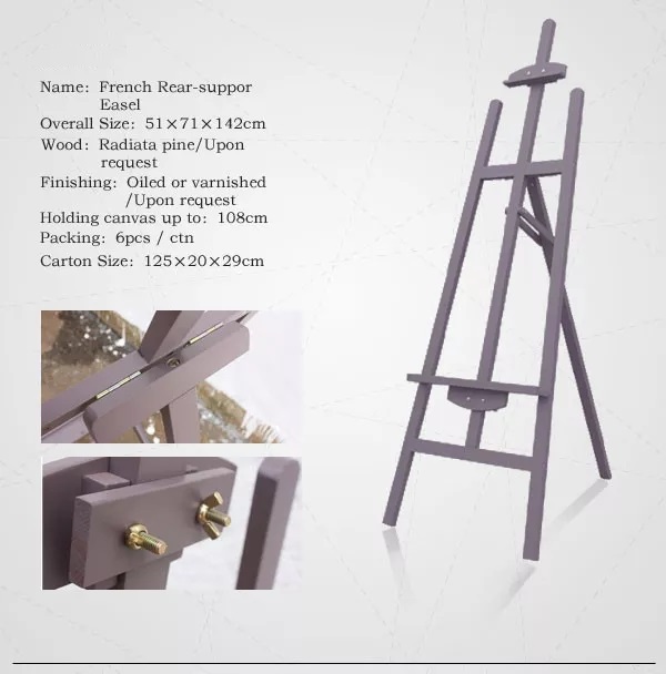 Wooden colored painting tripod easel