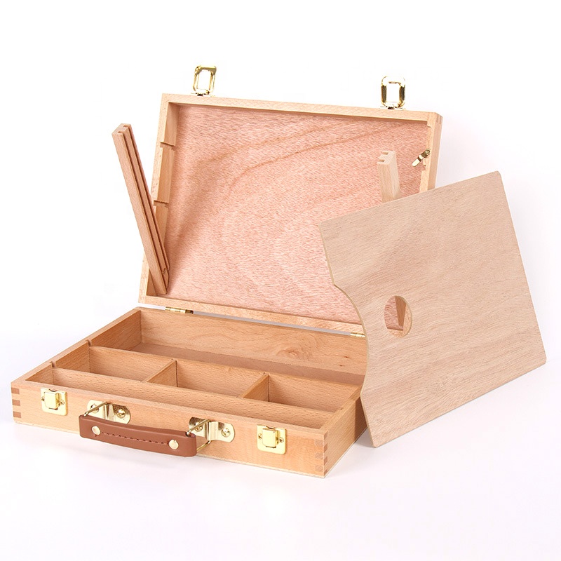 wooden art acrylic painting laptop tools easel box