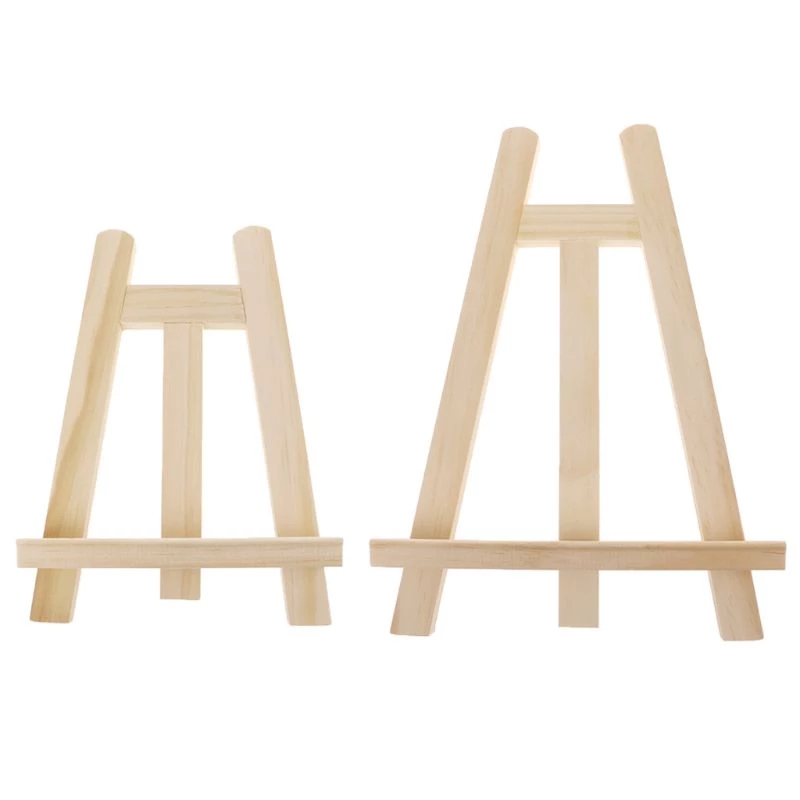 Mini Art Round Head Wooden Easel Wood Stand Display Holder For Party Decoration 15*20 cm Triangle Easel