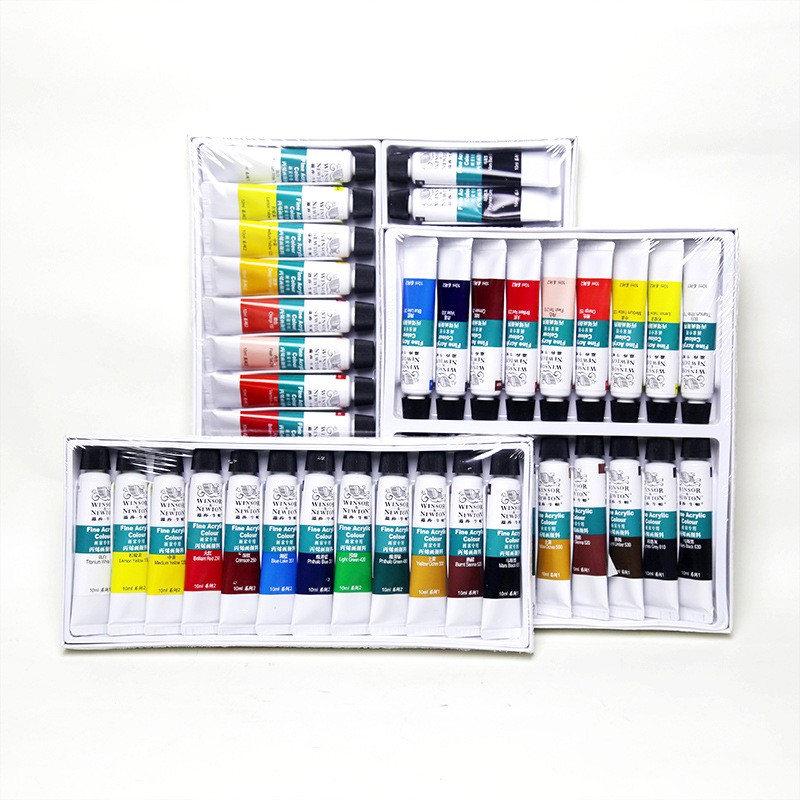 Winsor & Newton Artist Grade 12/18/24 Colors Acrylic Paints Set , 10ML Drawing Painting Pigment Set