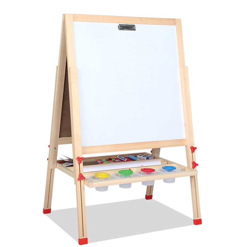 Cheap Price Children Double Side White Green Black Chalk Board Easel With Wooden Stand For Kids Using