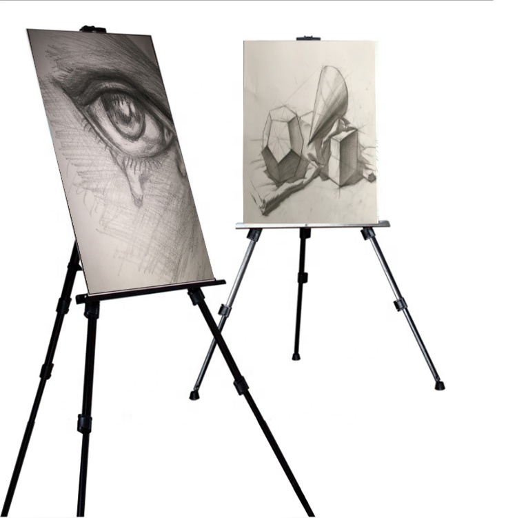 Height Adjustable Folding Artist Display Light Weight Metal Drawing Tripod Painting Easel Stand