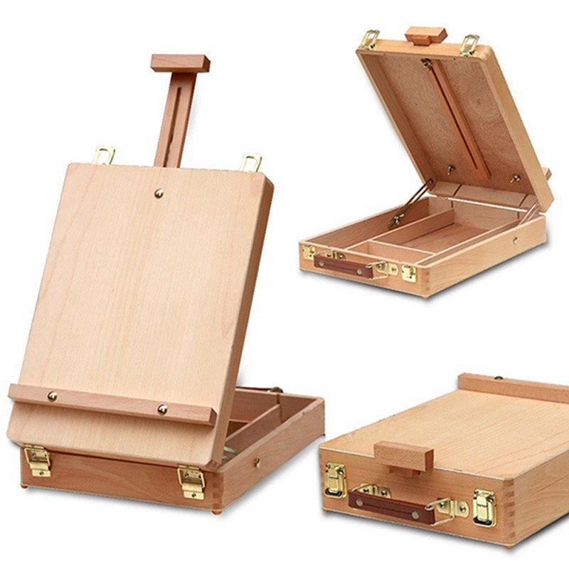 2021 High Quality French Paint Easel Stand for Artist Wooden Easel Sketch Box Portable Desktop Box