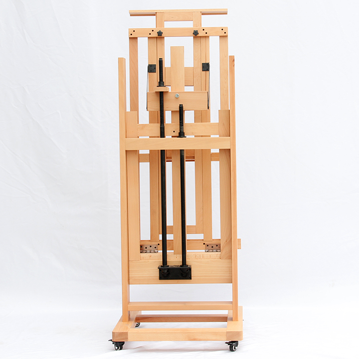 Customized professional art master large studio wooden easel with hand rocker easel