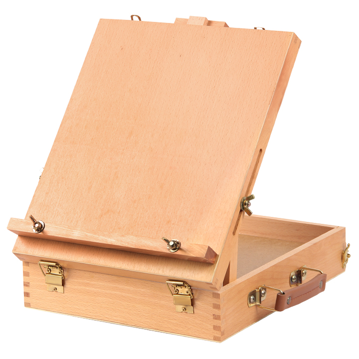 Single layer desktop easel box for storage and portable