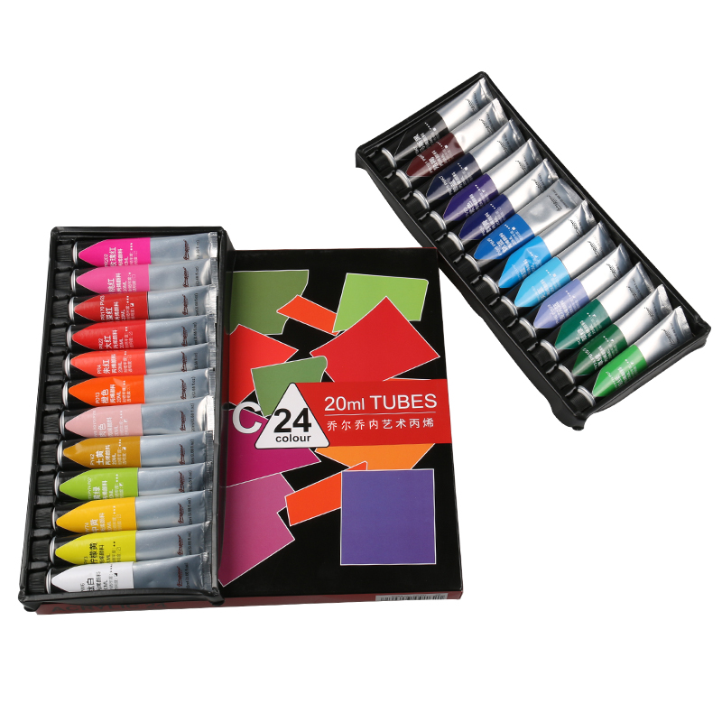 Amazon Hot Selling Acrylic Paint Set for Artist Painting 24 Colors 20ml Aluminum Tube