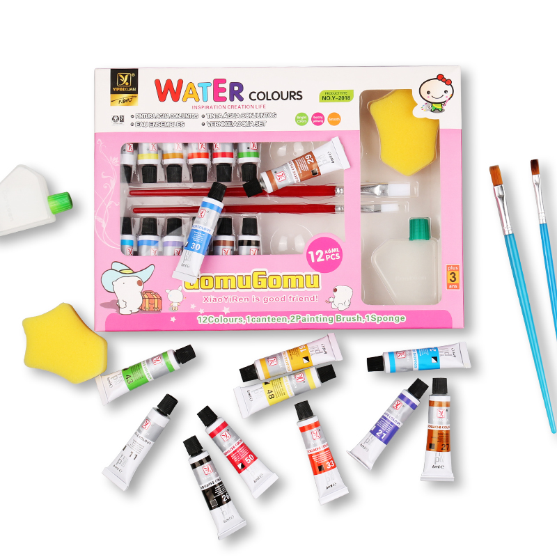 Professional painting 12 colors 12ml aluminum tube gouache acrylic watercolor and oil painting set