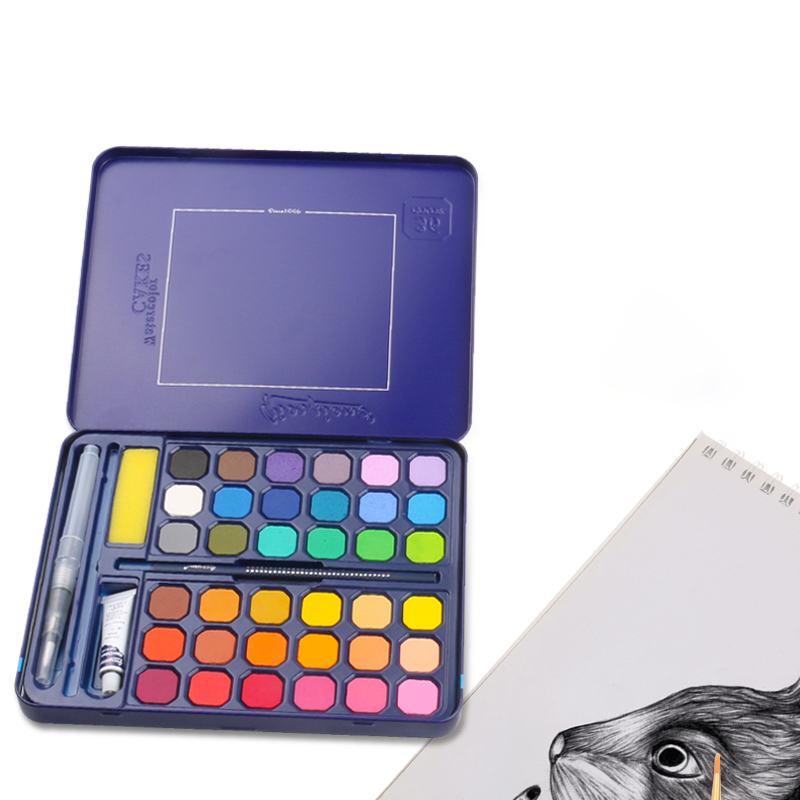 Amazon Hot Selling Solid Watercolor Paint Set 36 Color Watercolor Pressed Powder