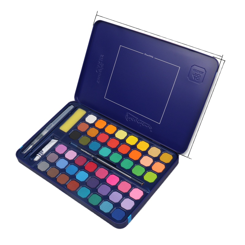 2021 Wholesale 48 Colors High Quality Tin Box Solid Watercolor Paint Set With Free Gifts