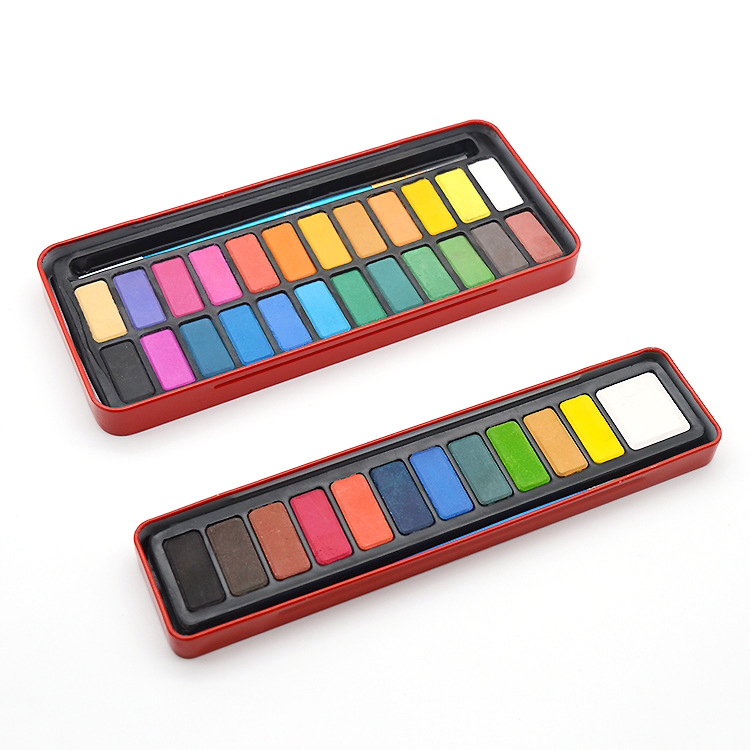 japanese watercolor paint Cheap Price 12/18/24 Colors Watercolor Set High Quality Water Color With Metal Box