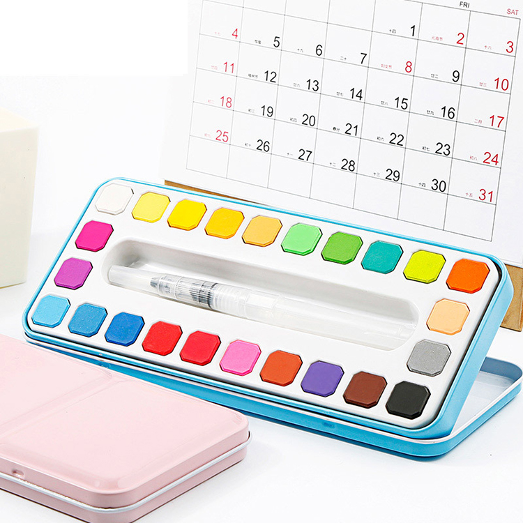 Wholesale 24colors Soluble Solid Water Color Paint Cake Cheap Fancy Watercolor Paint Pigment