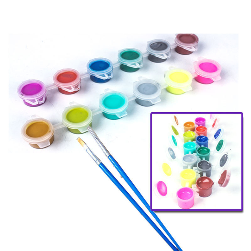 8colors Non-toxic Acrylic Color Cup Paint 3ml/6ml Acrylic Watercolor Paint with Paint Brush
