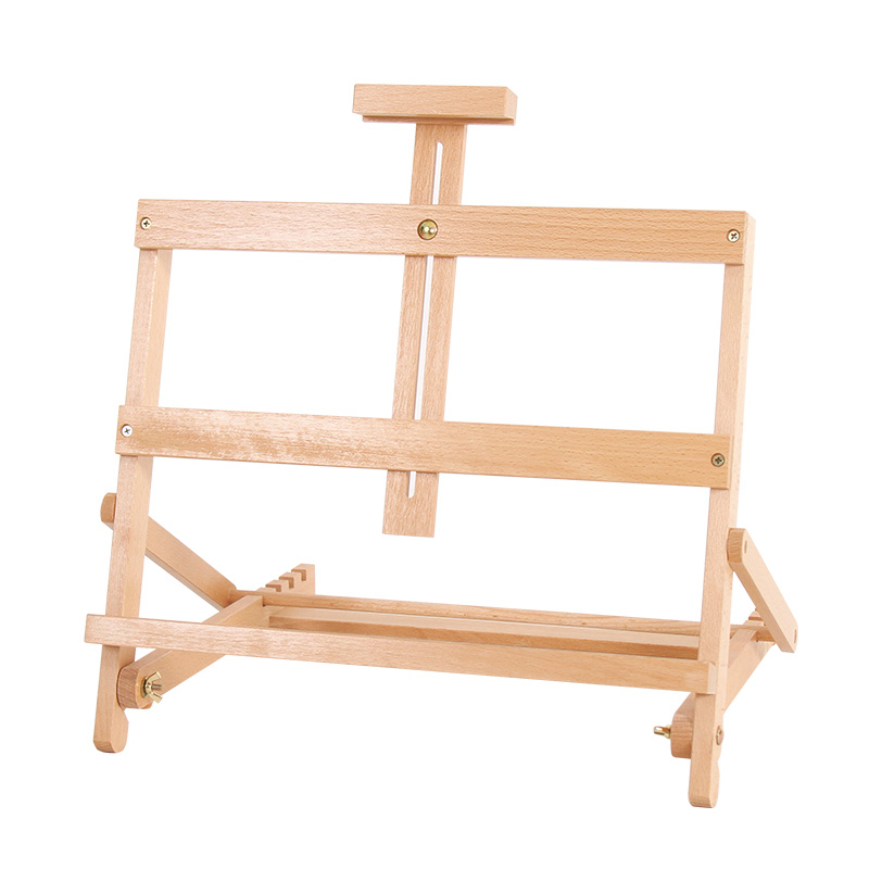 2022 Top selling beech wood Heavy Duty Tabletop Wooden H-Frame Studio Easel with an adjustable track bar