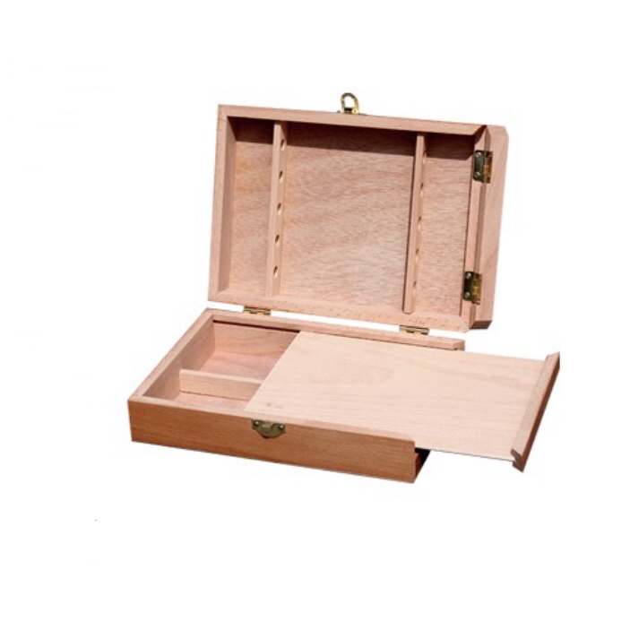 2021 Wholesales Art supplier Portable Laptop Wooden Artist Drawing Tool box with palette