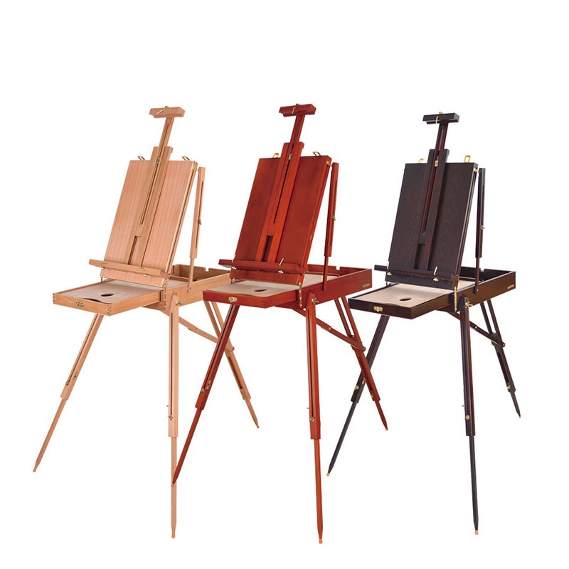 Large Wooden French Style Field and Studio Sketchbox Easel with Artist Drawer, Palette, Premium Beechwood