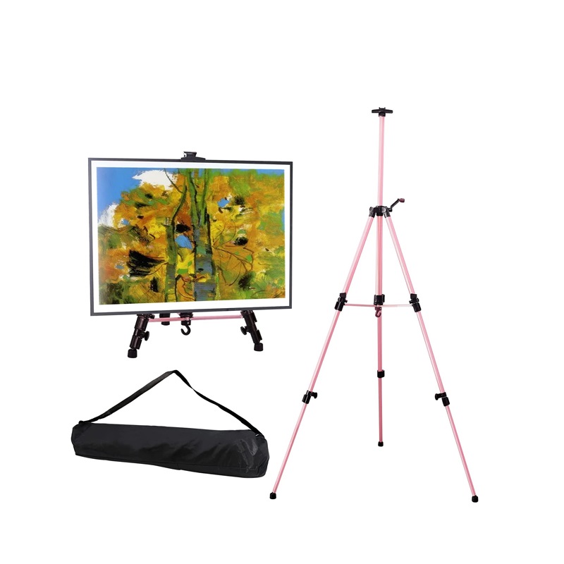 Rose Gold Color Thick Aluminum Metal Tripod Display Easel