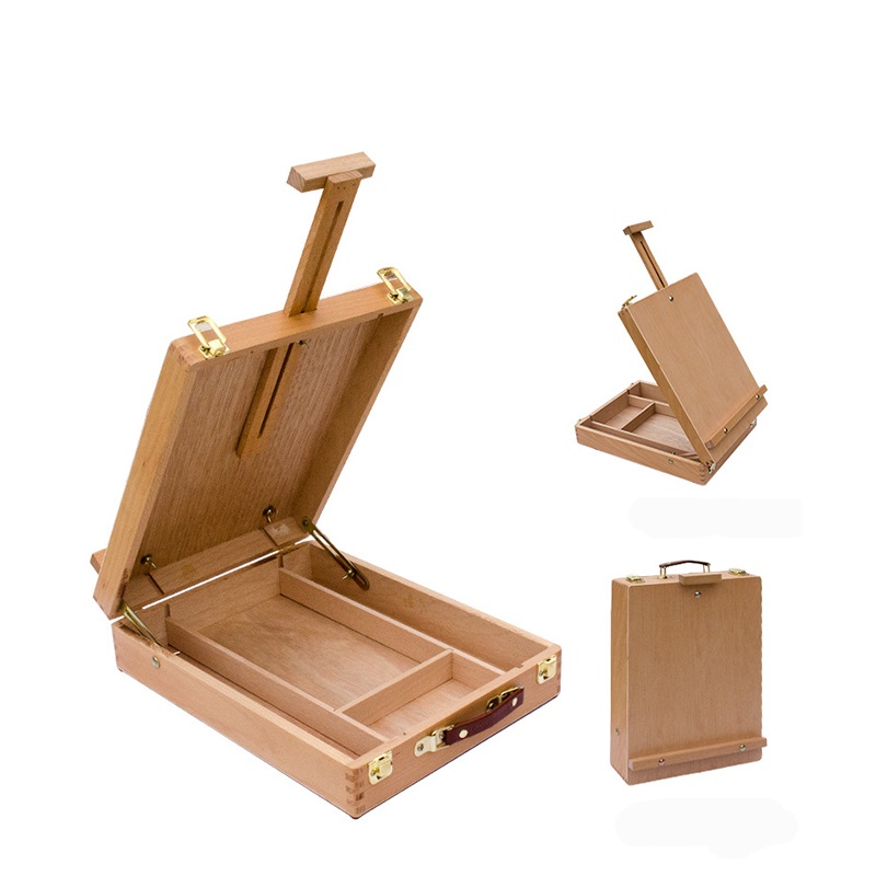 Premium Portable Artist Beechwood Desktop Tabletop Easel Box For Painting