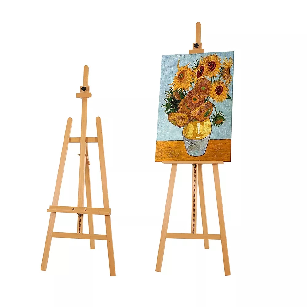 Art Factory Directly Adjustable Height Artist Gallery Display Wooden Stand Easel For Art Painting